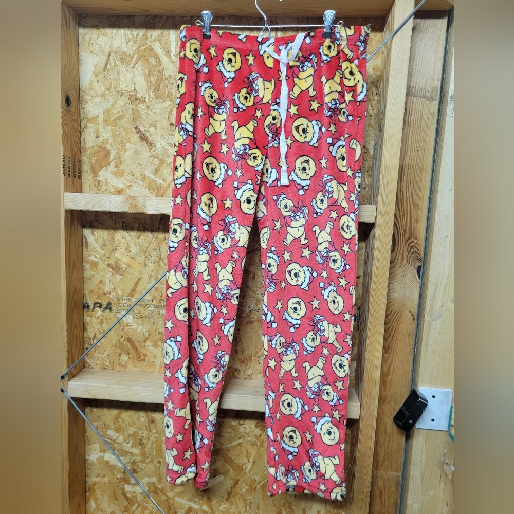 Disney Winnie The Pooh Fleece Christmas‎ Pajama Pants Size Large